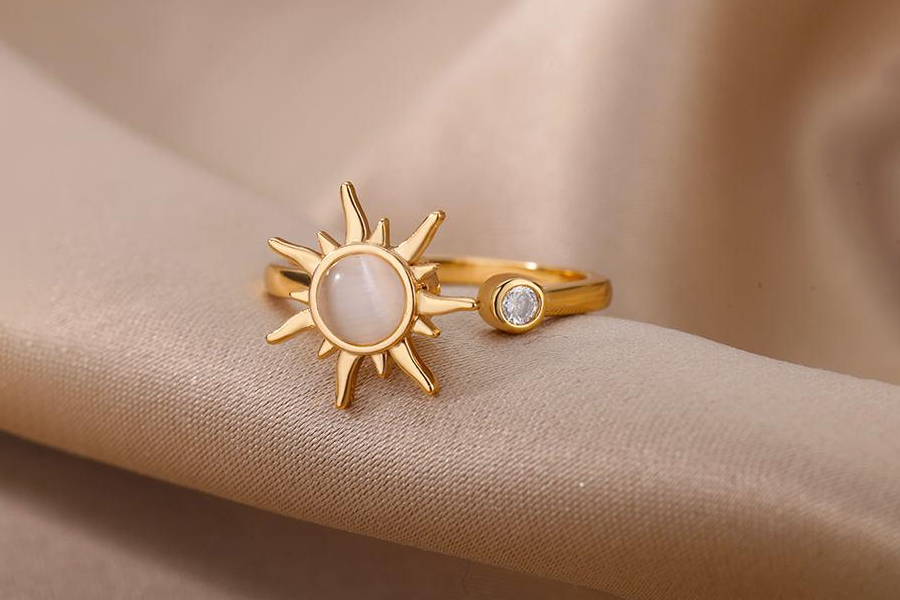 Adjustable Sun Motif Rings