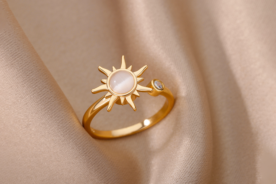 Adjustable Sun Motif Rings