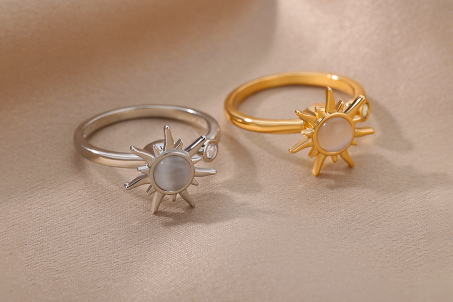 Adjustable Sun Motif Rings