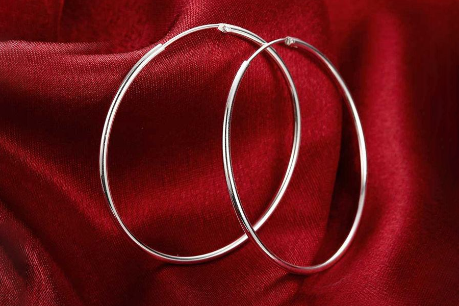 Large Polished Hoop Earrings