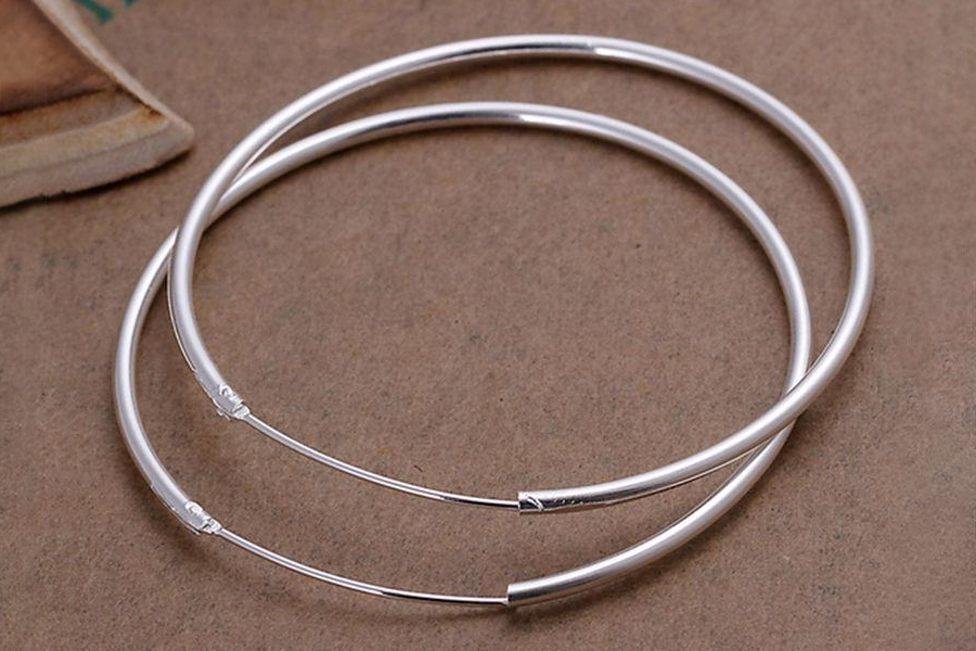 Big Smooth Hoop Earrings for Women