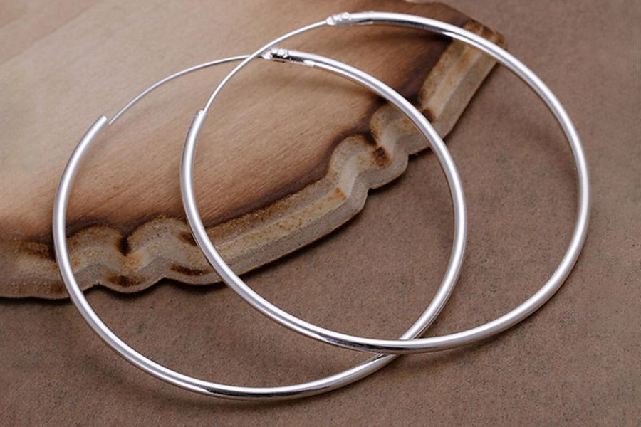 Large Polished Hoop Earrings